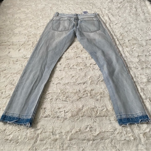 Current Elliott Women's Size 23 Blue Embroidered Side Button Fly Skinny Jeans - Picture 5 of 7